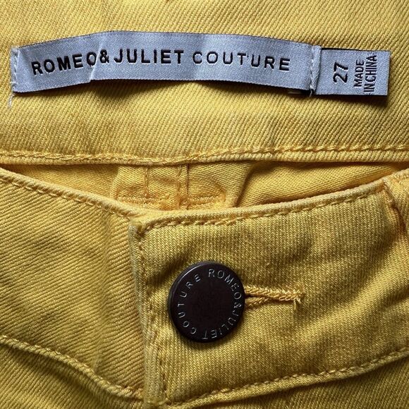 Romeo & Juliet Couture Skinny Jeans Womens Size 27 (27x28) Dandelion Yellow $140 - Picture 13 of 14